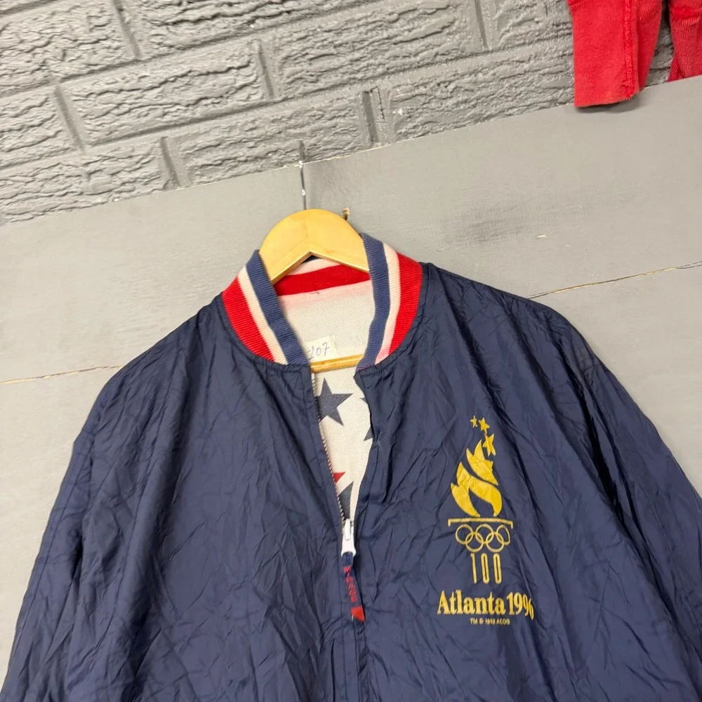 Vintage Mirage 1996 Atlanta Olympics Reversible Bomber Jacket Navy USA‎ Flag M
